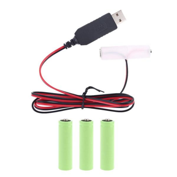 USB LR6 AA batterieliminatorkabel kan erstatte 1-4 stk AA batteri til jul LED lys walkie talkie tilbehør