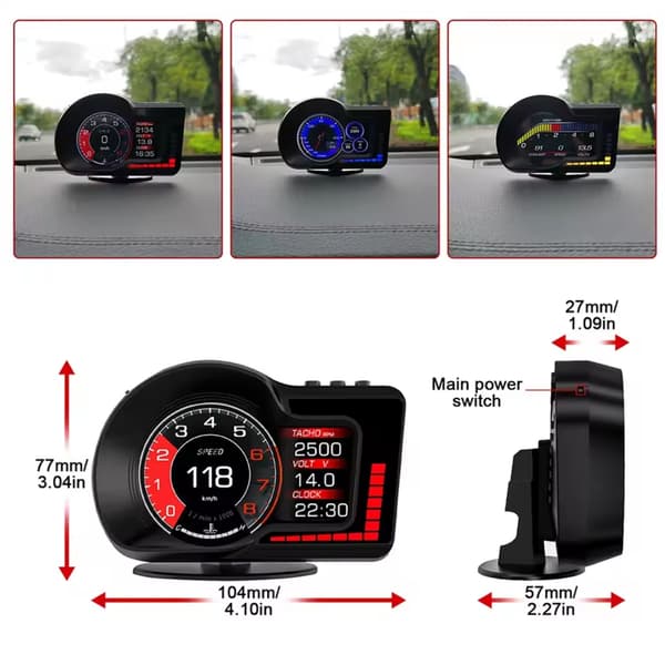 Avanceret bil Head Up Display med dobbelt OBD2 arbejdstilstande til biler