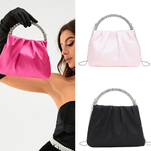 Crossbody Olkalaukku Wedding Clutch Purse Cocktail Naisten Tyttöjen Iltalaukku Hot Pink