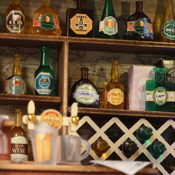 Håndlavet Mini Pub Scene Træ Samlesæt Til Kreativ Dekoration