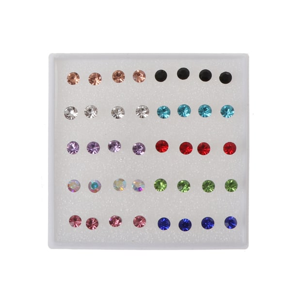 20 par faux for rhinestone studs 2-5 mm ørepropper Hakeøre nåler Smykker Deo