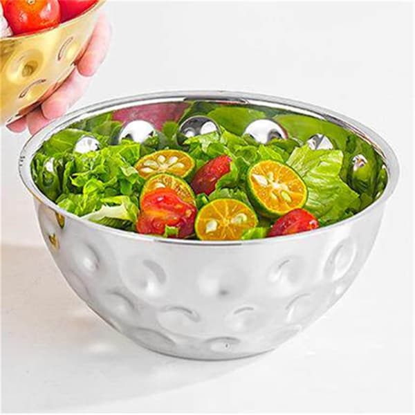 Moderne hamret 304 salatskål i rustfrit stål ideel til sunde måltidsforberedelser