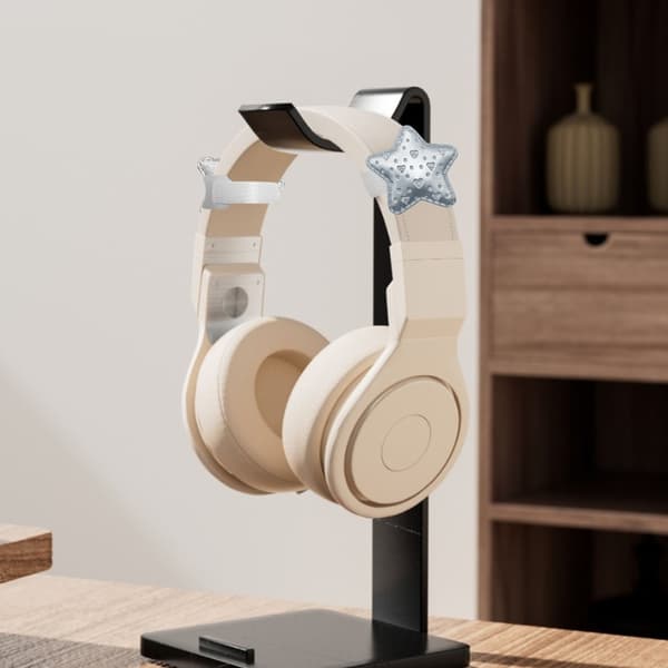 Moderigtige sølvstjerner headset-pynt ideel til gamere og musikelskere