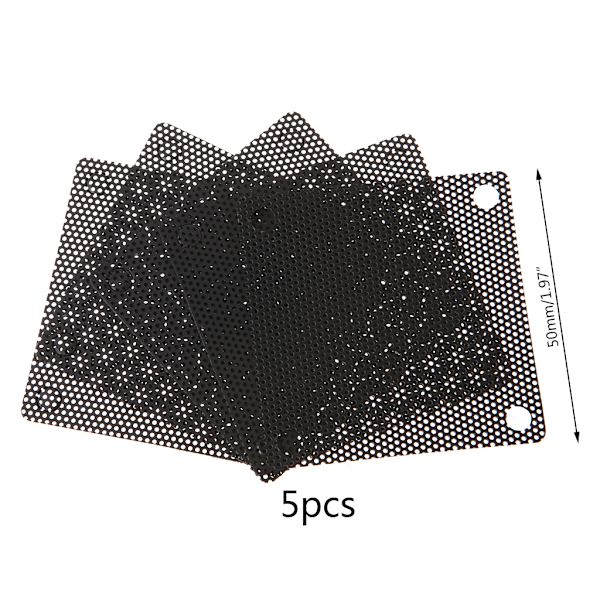 Klippbar datornät Mesh cover Chassi cover, 50x50 mm gör-det-själv PVC-dator för case Fläktkylare svart dammfilter gör-det-själv