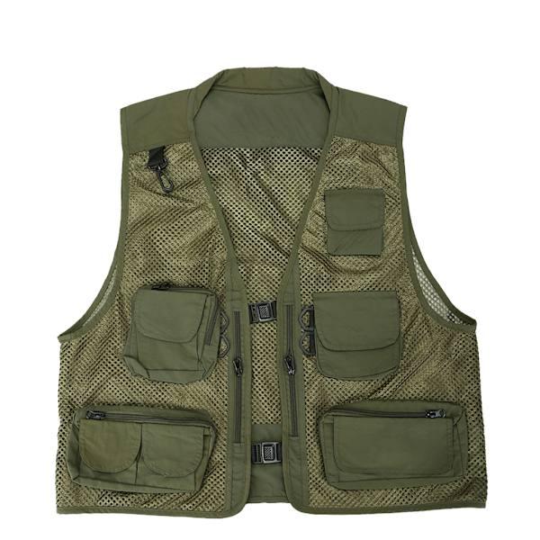Herr Mesh Multi Fickor Väst Sommar Mesh Andas Fotografering Väst Camouflage gray XXXL