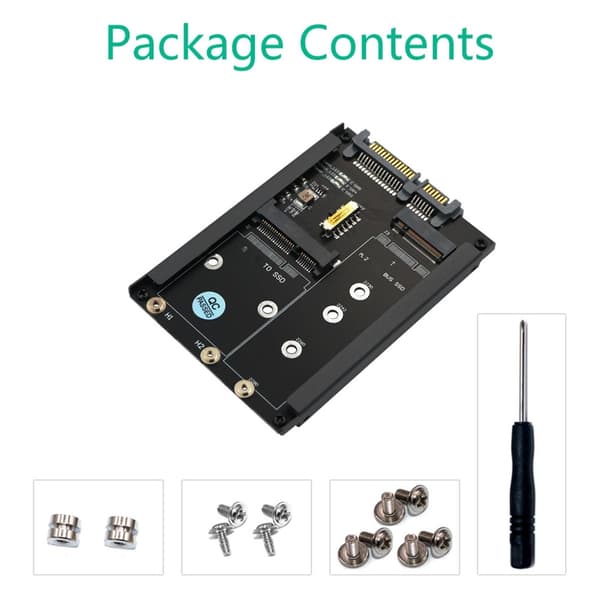 M.2 MSATA - SATA3.0 -sovitin 6 Gbps:n dataliitäntäkortti metallipidikkeellä
