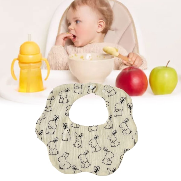 Bomullshaklappar Nyfödd Toddler 6 lager Baby Stark absorberande matningshaklappar Justerbara baby null - 5