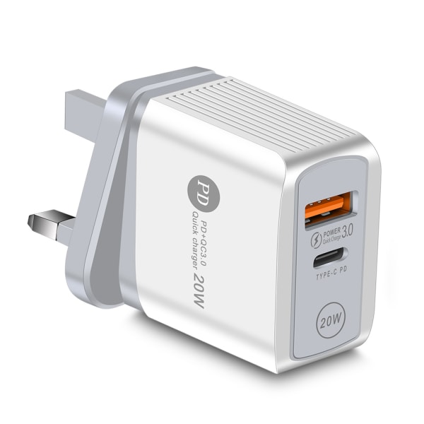 USA/UK/EU-kontakt för QC 3.0 PD USB -laddare 20w Typ C Snabbladdare Power Resetelefon Laddning för huvudtillbehör