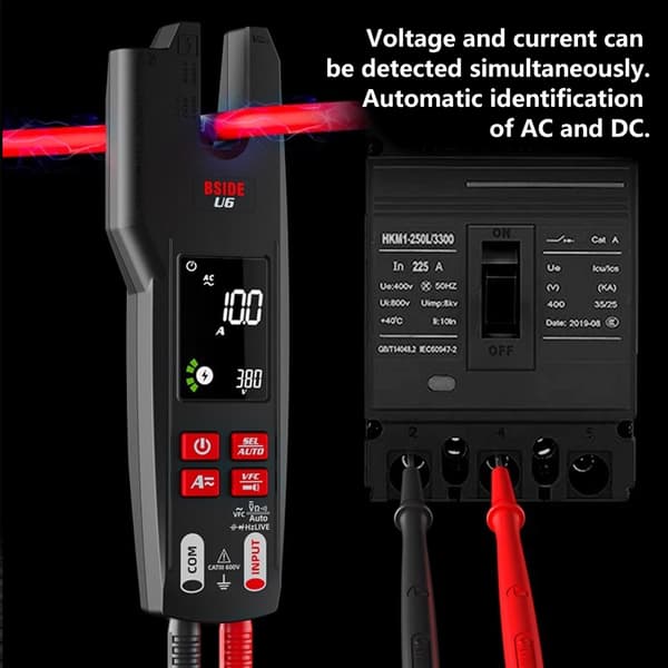 620V Digital Strömklämma Meter AmpMultimeter Handhållen Testare 9999 Räknare