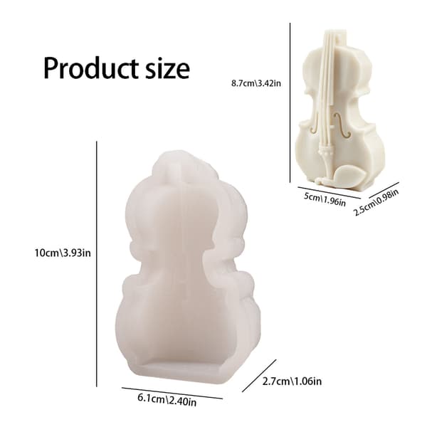 Multifunktionelle 3D violinformede silikone lysforme til håndlavet lys og sæbe
