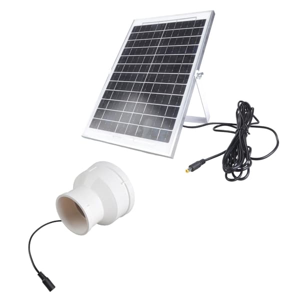 15W Solar Ventilator 75mm til 110mm Røradapter Udendørs Rumkøling