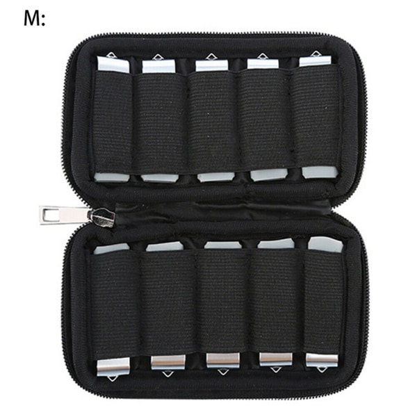 USB minne för case , bärbar elektronisk tillbehörsväska för USB minne 6/10 platser Svart (för endast case