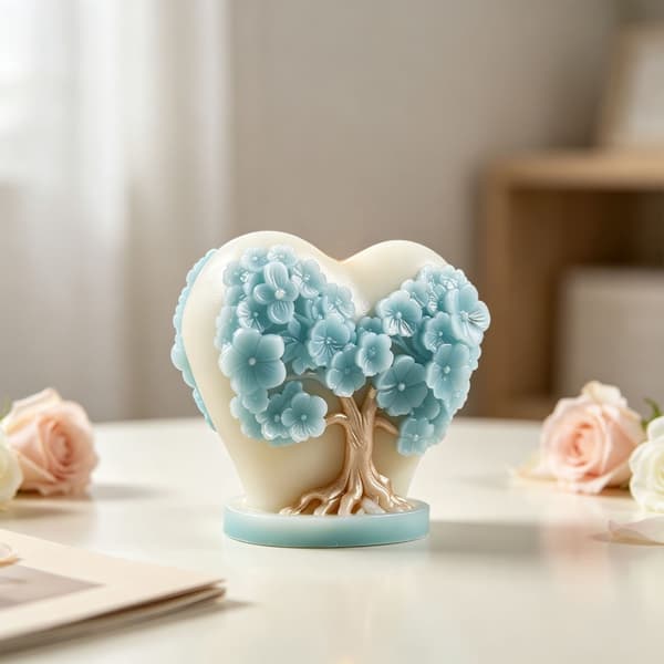Hjerteformet Blomstertre Silikonform For Kreative Entusiaster