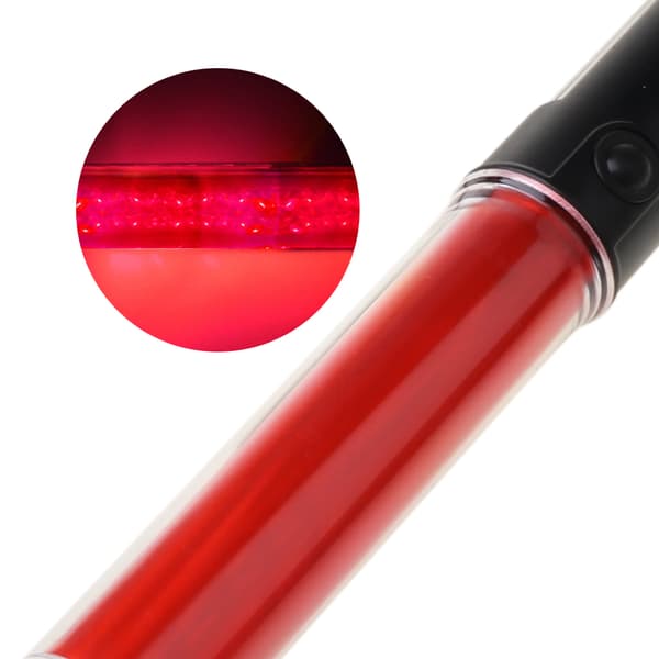 Kraftig LED Lommelygte Plastik Trafikstav Torch 4 Tilstande til Blizzard Flash