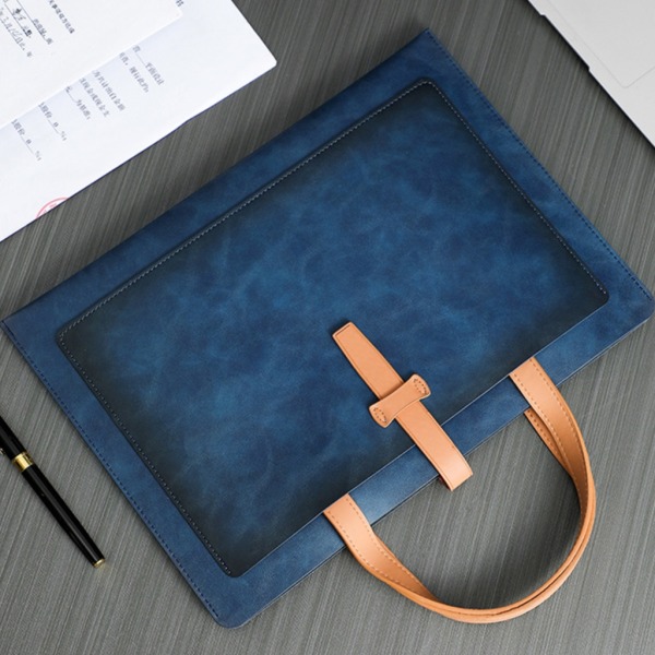 Håndholdt File Folder Opbevaringstaske Læder File Folder Laptop Sleeve Dokumenttaske null - 3