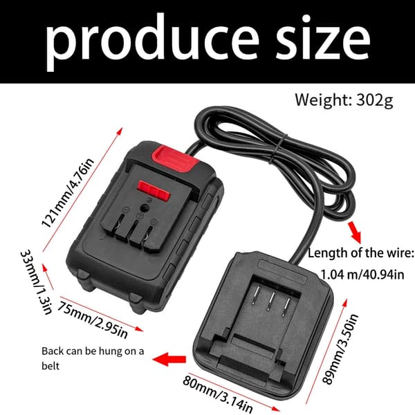 Enkel montering batteriadapter for Dayi /2106 batterikontaktomformere