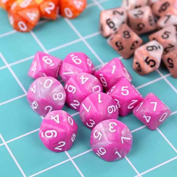 10 stk./sæt 10-sidet D10 polyhedral terninger numre urskiver desktop bordspil 4