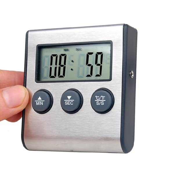 Digital kökstermometer LCD-display Lång sond Larm för grillugn Mat