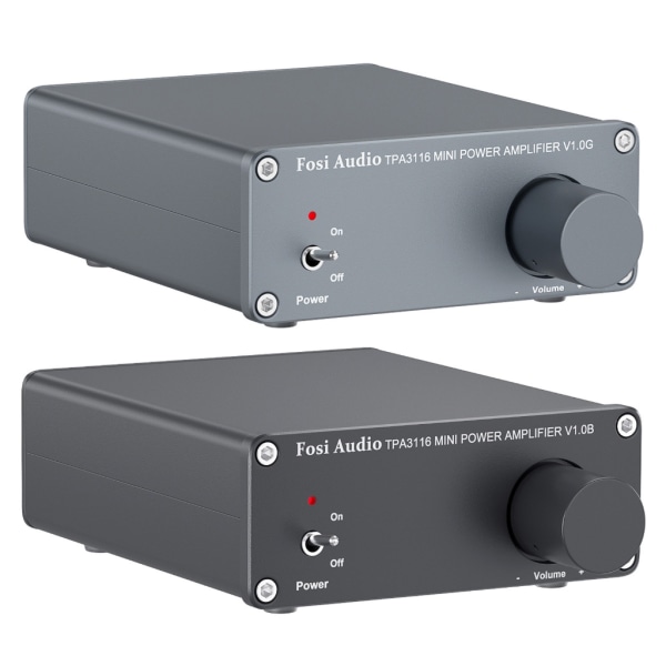 V1.0G TPA3116D2 Mini Kraftfull stereoförstärkare 50Wx2 power för hemmahögtalare Gray - EU 