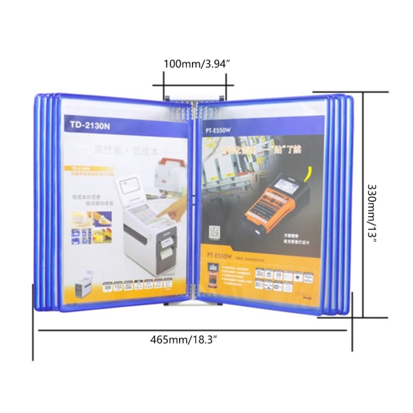 Veggmontert referansesystem Organisatorer 10 lettlastende skjermlomme for lager, laboratorium Yellow - 4