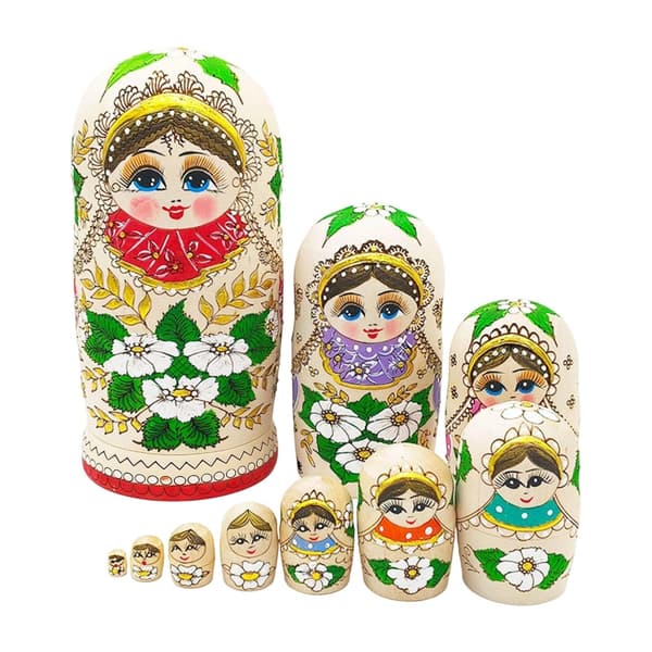 Matryoshka Rysk Docka Trädockor Set 10 Lager Interaktiv Lekstund