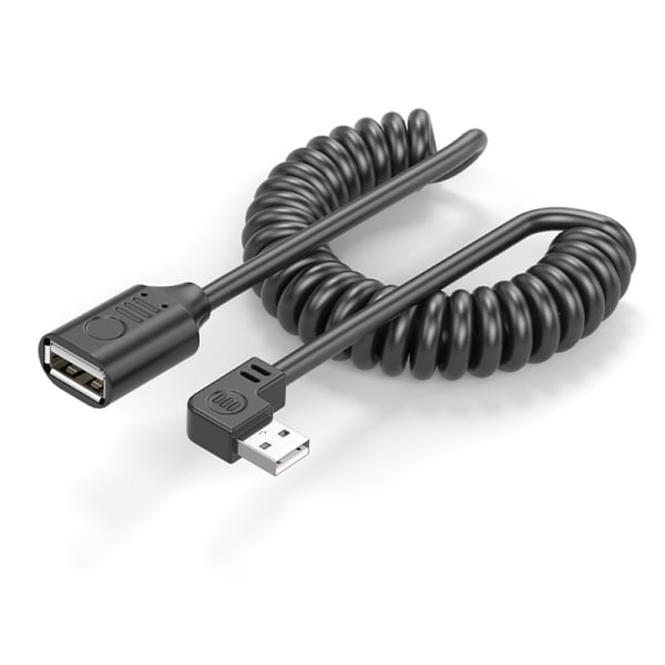 USB 2.0 hane till hona fjäder spiraler Flexibel spolad förlängningskabel kontakt för skrivare Kameror Mus dator null - Left side 1m