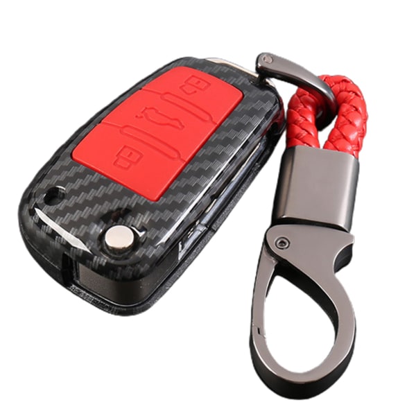 Auto Button Flip KeyCase Keyless Entry Remote Cover Kompatibel for A4L A5 A6L A3 Q7 Q3 Q5L A8L ABS+Silikon Hudholder