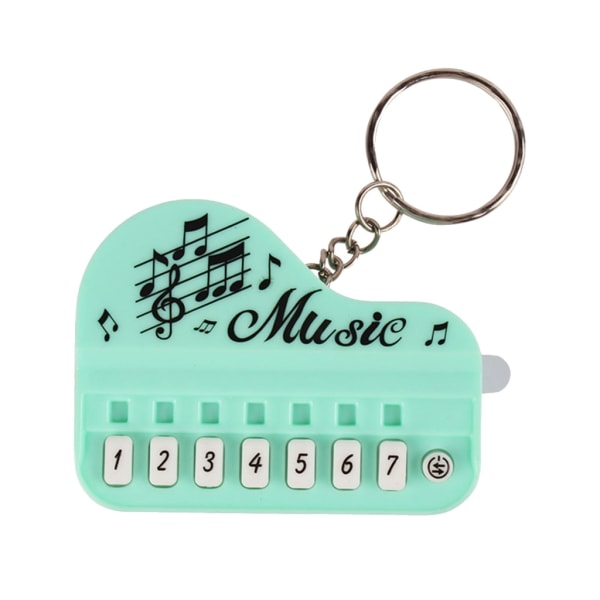 Elektroniskt tangentbord nyckelring i fickstorlek Minimusikleksak med flera ljudeffekter Perfekt för musikentusiaster Present Green