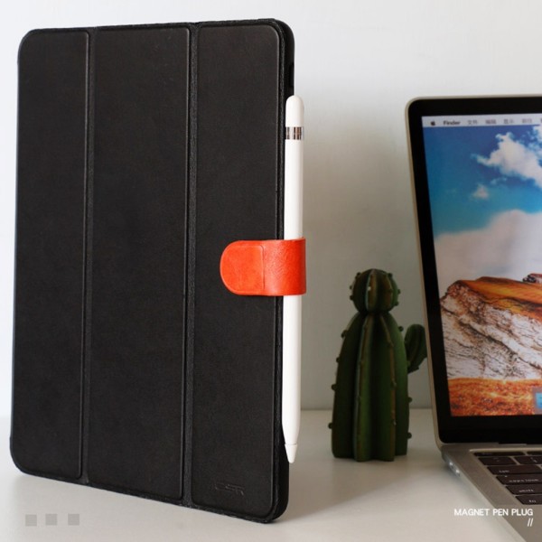 Touch Pen Clip PU Läder Notebook Pad Touch Pen Cover Stylus Clip Adhesive Black