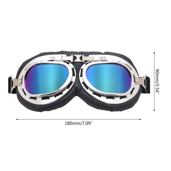 Vindtäta Retro Motorcykelglasögon Glasögon Vintage Moto Classic Goggles för Pilot Style Steampunk ATV Cykel Kopparhjälm Transparent