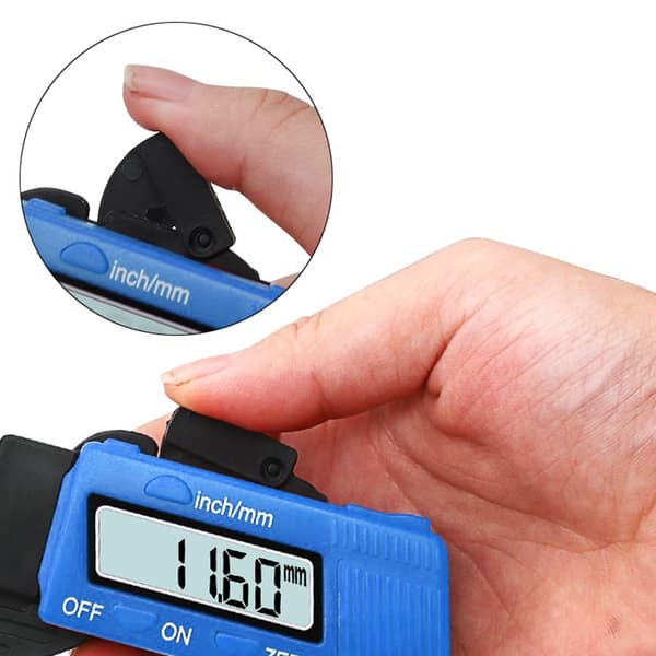 Elektronisk Digital LCD 0-12,7 mm Tykkelsesmåler Kulfiber Mikrometer Måler