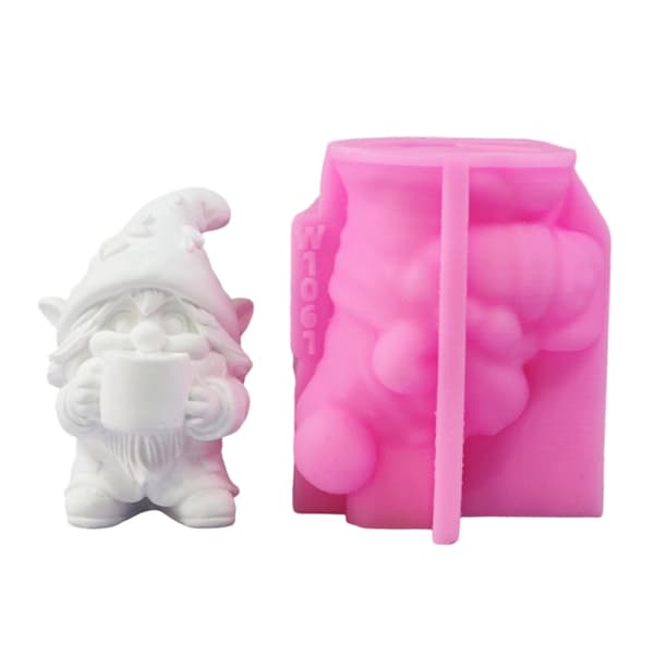 3D Dvergfigur Silikonform for å lage stearinlys, såpe og gipsskulptur