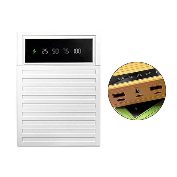 4x18650 Power Bank -kuoret Cover Mobile Power Bank case Digitaalinen näyttö Micro USB/ Type c -tulo