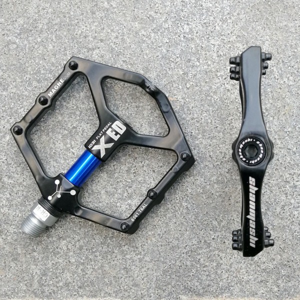 1 par Road Mountainbike Ultralätt platta pedaler Plattform MTB Cykel Aluminiumlegering CNC-lagerpedal Blue