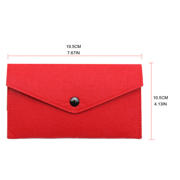 Filt Opbevaring Sleeve Pouch Filt Wallet Pocket Holder Taske til kort Pengepenne Gray