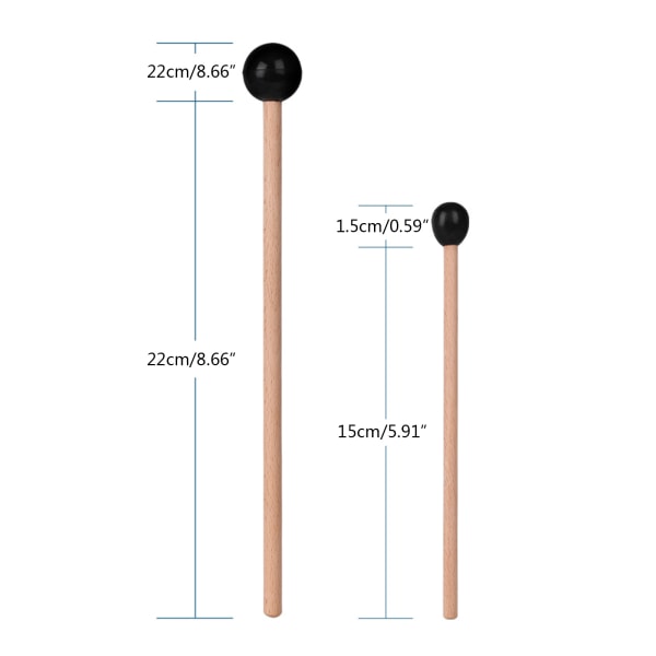 2 stk slagverksinstrument tilbehør for nybegynnere trening marimba køller small