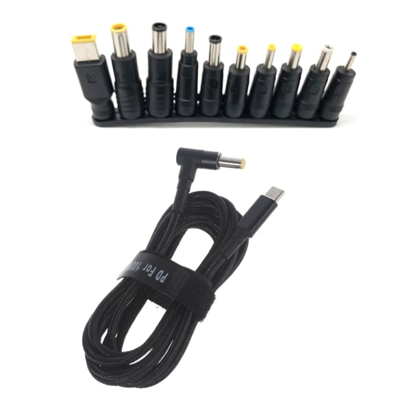 1,8m 100W USB-C Type-C-kabeladapter til bærbar USB-C til universalstik Jack-konverter Bærbar strømkabel