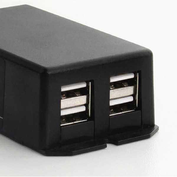 Bil Motorcykel USB Hub Laddningsstation för telefon för DC-omvandlare med batteriklämma 4 USB -portar Power