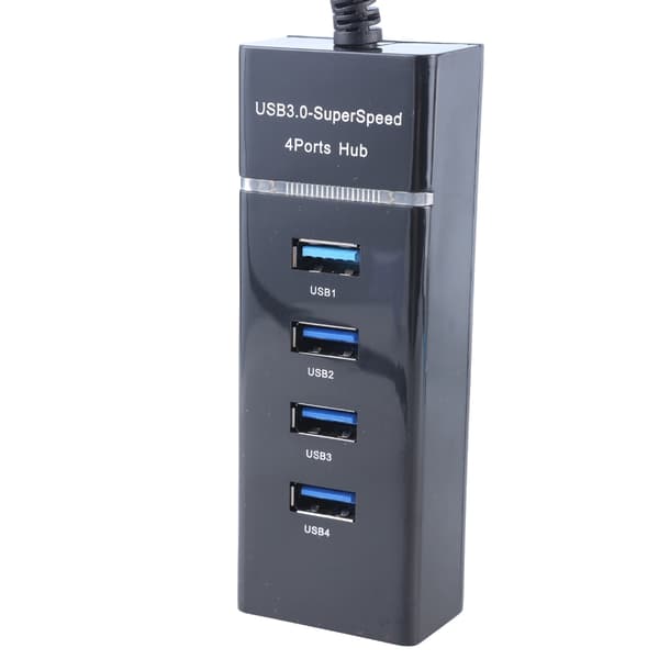 Kompakt 4-ports USB3.0 Hub Højhastighedsdataoverførsel til PC Laptop Tilbehør