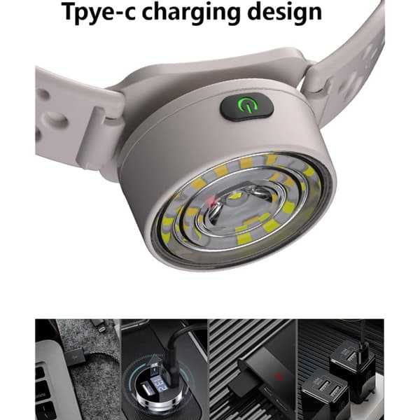Liten hodelykt med 5 innstillingsmoduser, ergonomisk stropp, justerbar LED-lampe