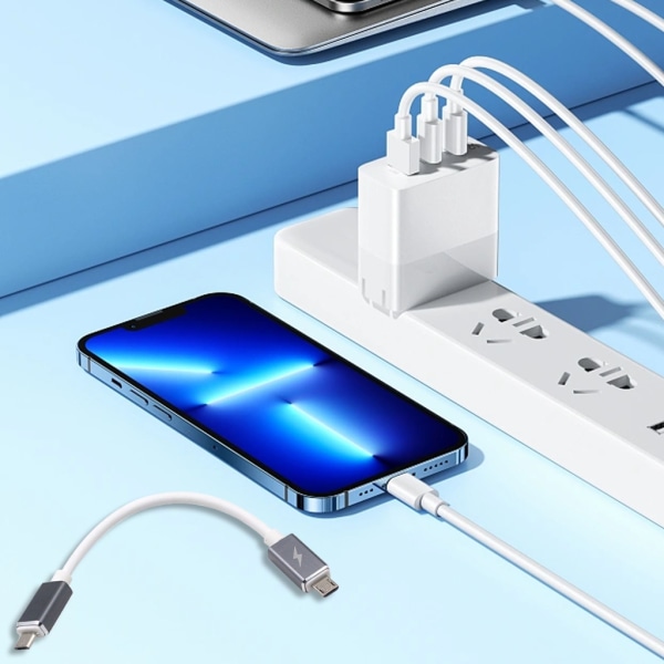 Micro USB till Micro USB OTG-kabel hane-hane anslutningskabel för telefon surfplattor Kameraladdning Blue