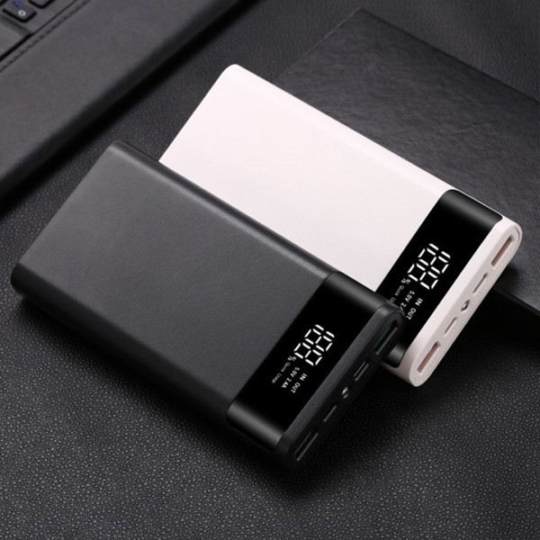6x18650 Batteri Power Bank för Case Förvaringsbox för QC 3.0 Dual USB för Mobiltelefon Tablet Laddare batterihållare Laddning White