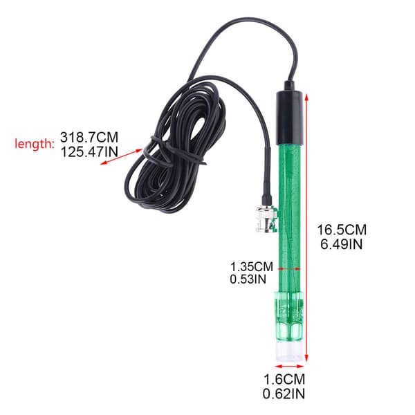 300cm NC Elektrodprobkontaktkabel Sensor för Akvarium Hydroponik