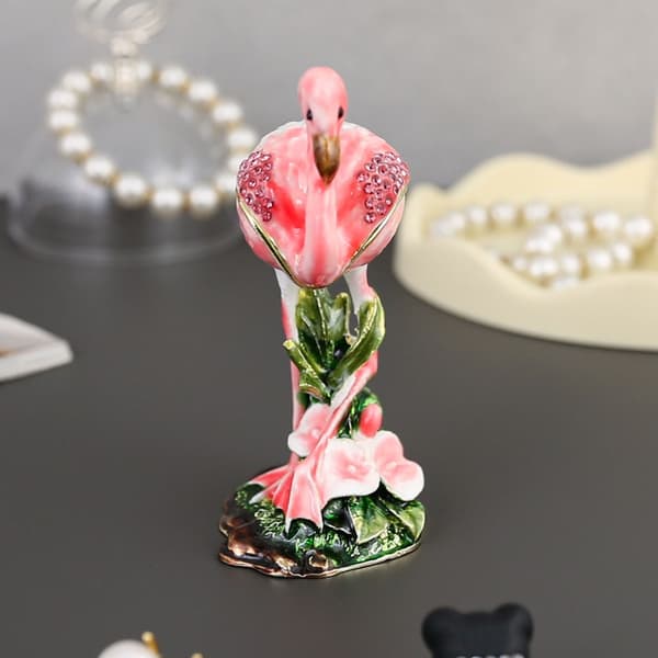 Flamingo-inspirert smykkeskrin for jenteromdekorasjon