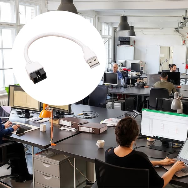 USB A Header-kabel, 20 cm 9-pinners hvit hylsetråd for stasjonær PC
