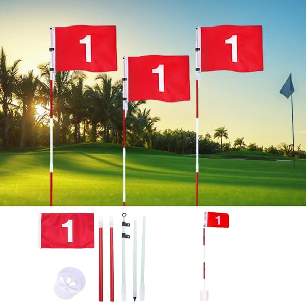 Golfs Pin Flaggor Hål Kopp Set Golfs Övning Putting Green Flaggor och Hål Kopp