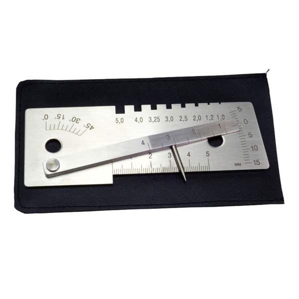 Svejsemåler inspektion Metrisk rustfrit stål 45 graders måleværktøj Svejsehøjde 0-5 mm Multifunktionsmåler