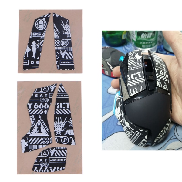 Musskridskor, halkfri grepptejp Handgjorda Lizard Skin Sticker Sug Sweat Pad för Logitech G502 Hero DIY utan mus 3