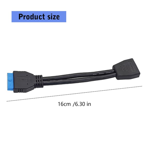 Rask USB3.0 19-pin hann-til-hunn-adapterkabel ideell for datamaskinbygg