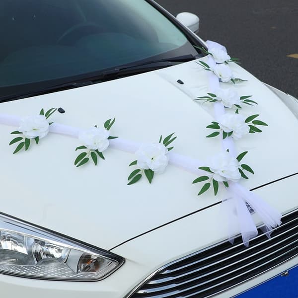 Kunstig Blomst Brude Køretøjsdekoration Permanent Bryllupsbilde Blomsterudstilling